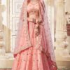 Delightful Dark Peach Designer Wedding Lehenga Choli for Engagement and Reception