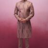 Enticing Rust Designer Nawabi Indo-Western Sherwani for Party, Engagement, and Reception
