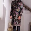 Vibrant Black and Multi Designer Nawabi Indo-Western Sherwani for Party and Reception