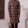 Amazing Maroon Designer Nawabi Indo-Western Sherwani for Engagement, Wedding, and Reception