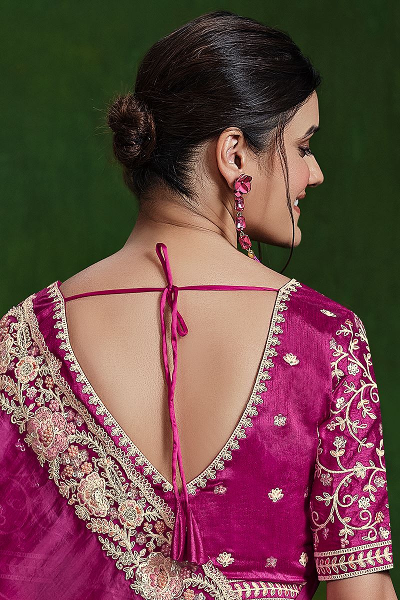 Captivating Habotai Silk Designer Saree for Wedding and Reception