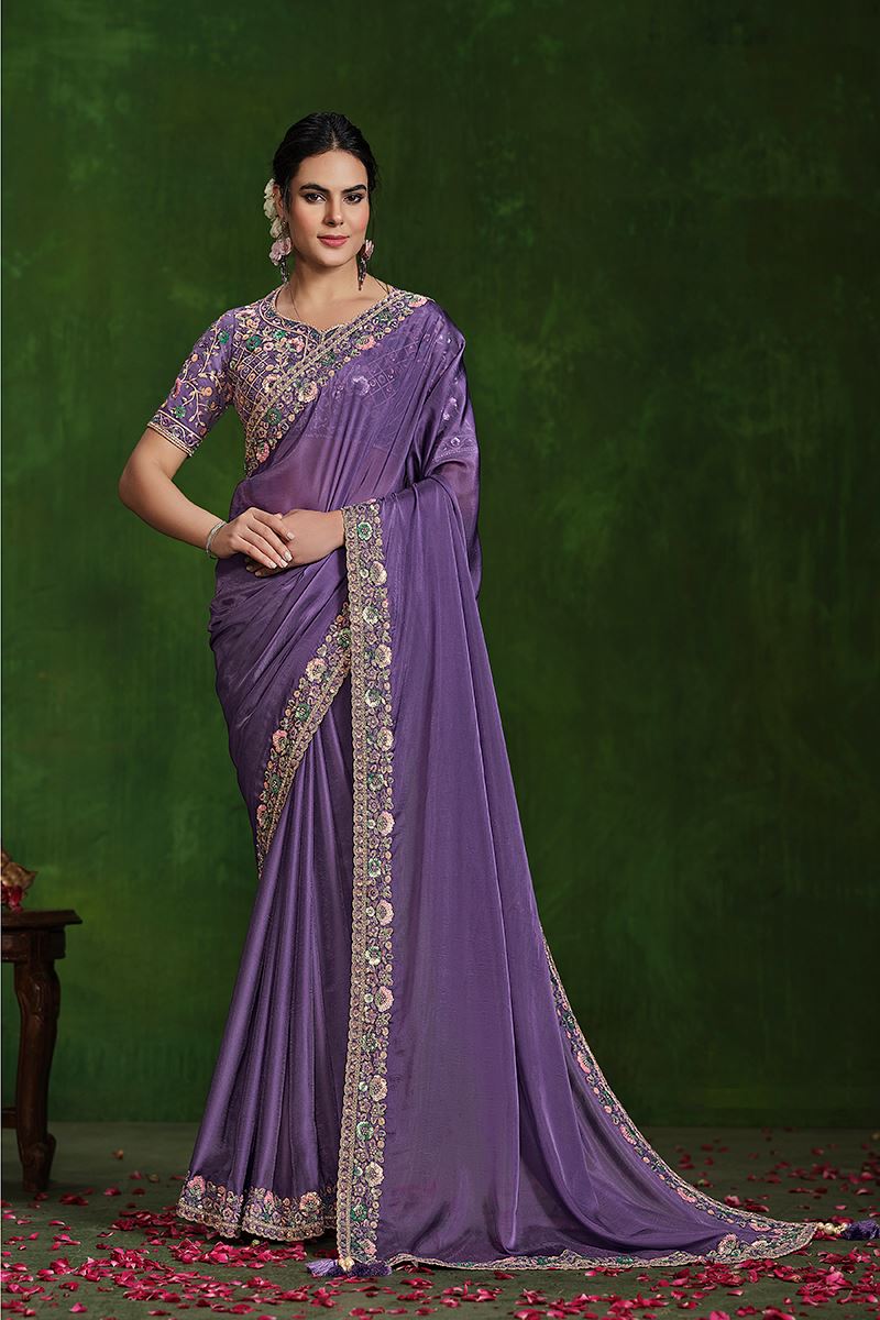 Breathtaking Habotai Silk Designer Saree for Engagement, Wedding, and Reception