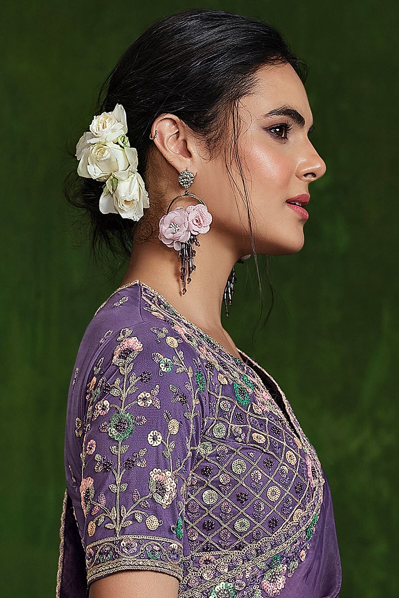 Breathtaking Habotai Silk Designer Saree for Engagement, Wedding, and Reception