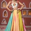Ethnic Multi and White Designer Indo-Western Navratri Lehenga Choli for Garba Raas