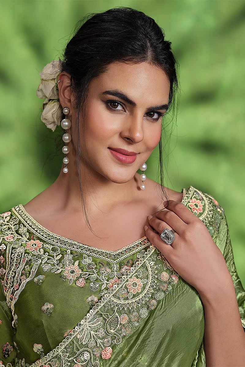 Charismatic Crush Paper Silk Designer Saree for Engagement, Wedding, and Reception