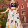 Creative White and Purple Designer Indo-Western Navratri Lehenga Choli for Garba Raas