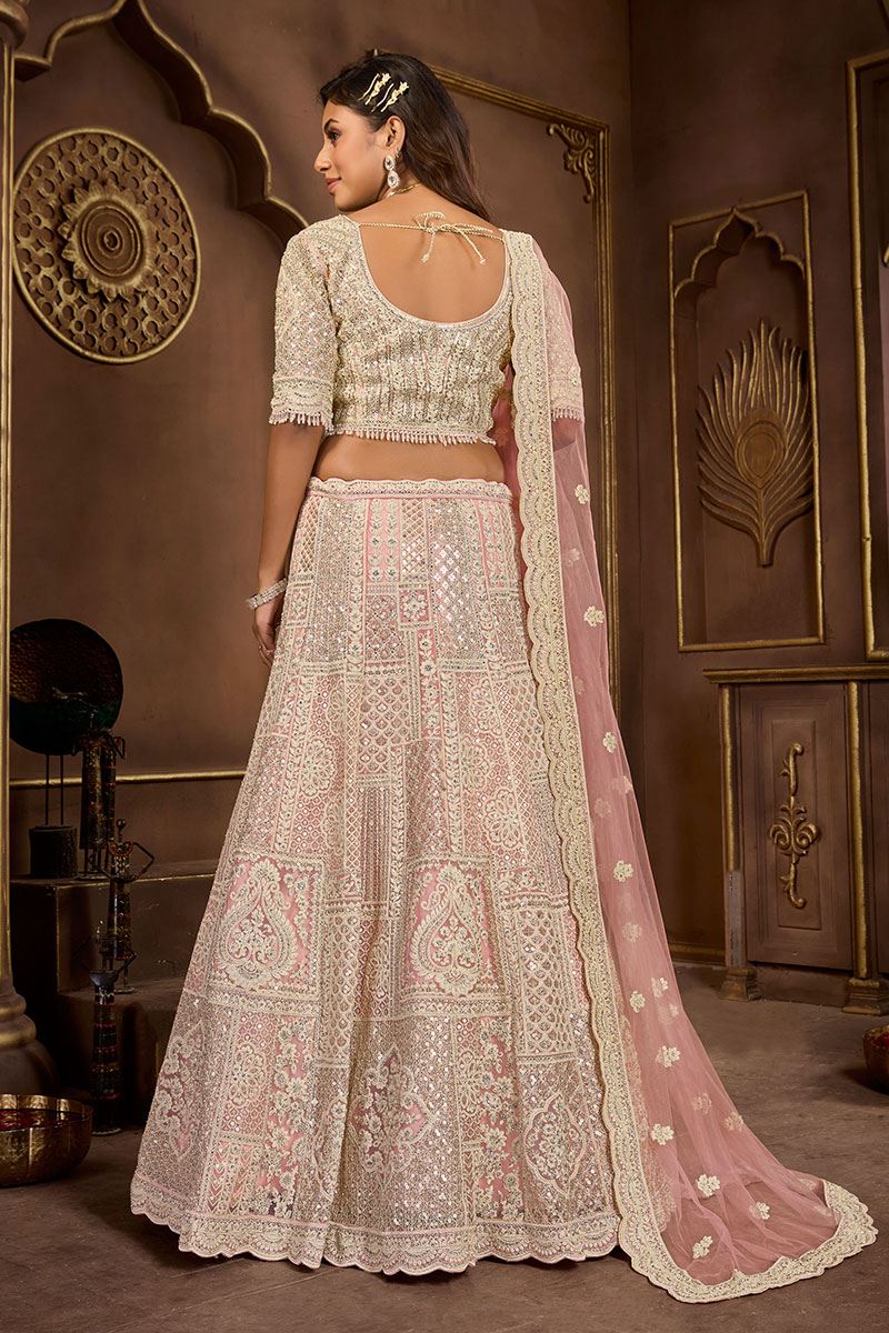 Charming Peach Designer Lehenga Choli for Engagement and Reception