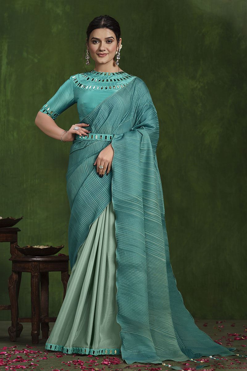 Surreal Crepe Silk Georgette Designer Saree for Wedding and Reception