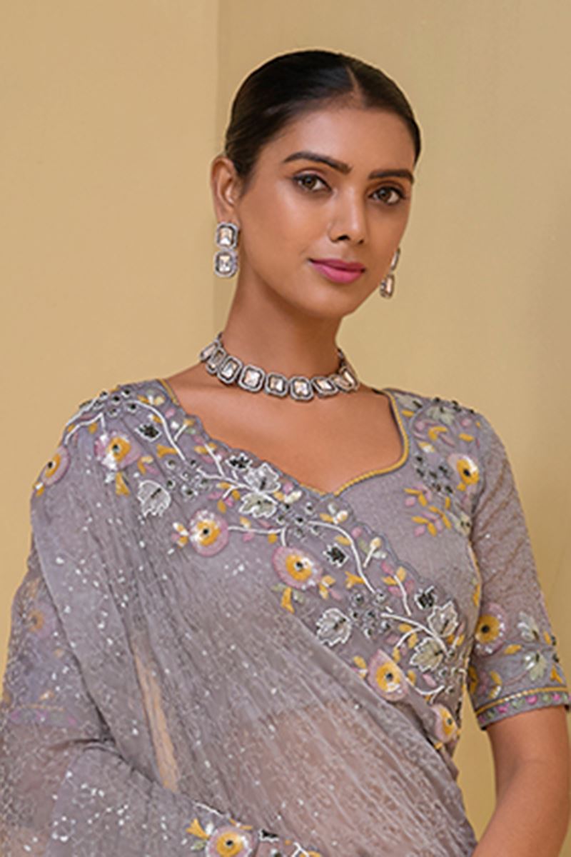 Enticing Banarasi Tuscany Designer Saree for Engagement, Reception, Party