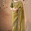 Magnificent Tissue Dola Silk Designer Saree for Mehendi, Wedding, Reception, Party, and Festivals