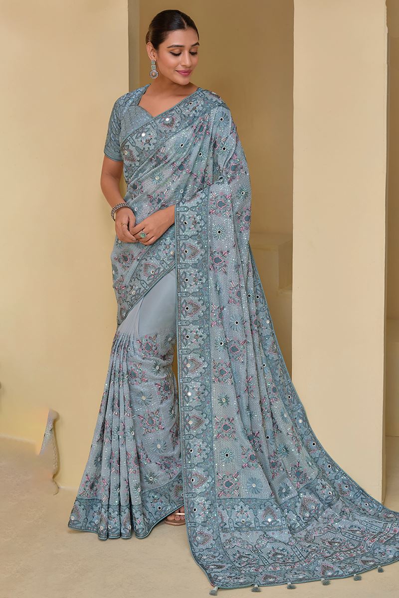 Exuberant Banarasi Tuscany Designer Saree for Engagement, Reception, Party, and Festivals
