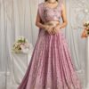 Gorgeous Lavender Designer Indo-Western Lehenga Choli for Engagement, Reception, Party, and Festivals