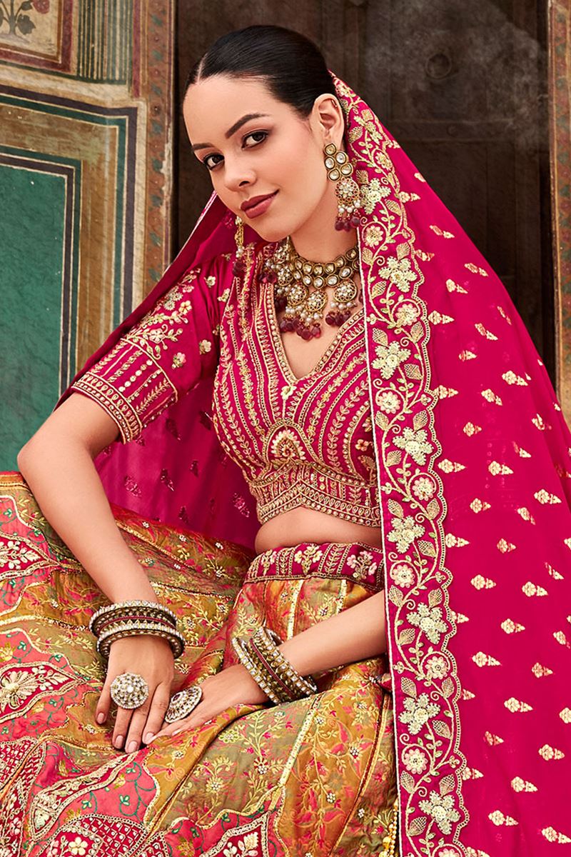 Classy Pink and Brown Designer Lehenga Choli for Wedding and Reception