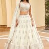 Classy Off-White Designer Indo-Western Lehenga Choli for Engagement and Reception
