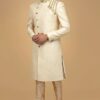 Charismatic Cream Designer Indo-Western Sherwani for Wedding  and Engagement