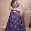 Exuberant Purple Designer Indo-Western Lehenga Choli for Engagement, Wedding, and Reception