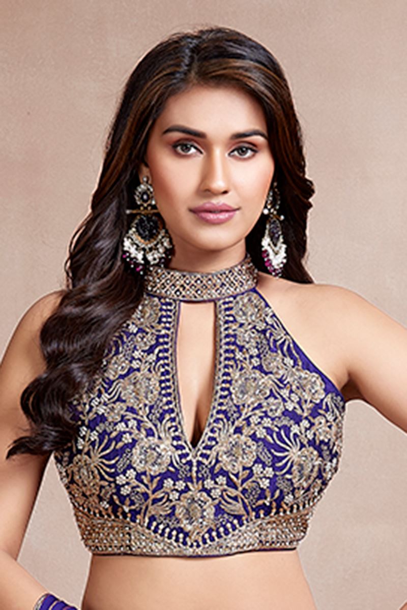 Exuberant Purple Designer Indo-Western Lehenga Choli for Engagement, Wedding, and Reception