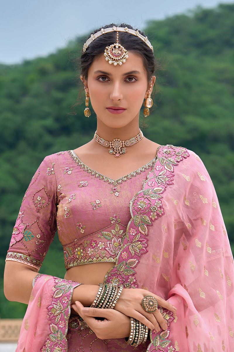 Irresistible Pink Designer Lehenga Choli for Wedding and Reception