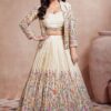 Glamorous Off-White Designer Indo-Western Lehenga Choli for Party