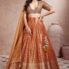 Attractive Orange Designer Wedding Lehenga Choli for Engagement, Wedding, and Reception