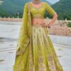 Marvelous Shaded Parrot Green Designer Lehenga Choli for Wedding and Mehendi