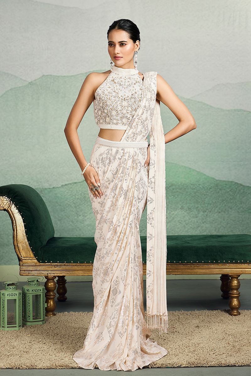 Outstanding Georgette Designer Saree for Party and Reception