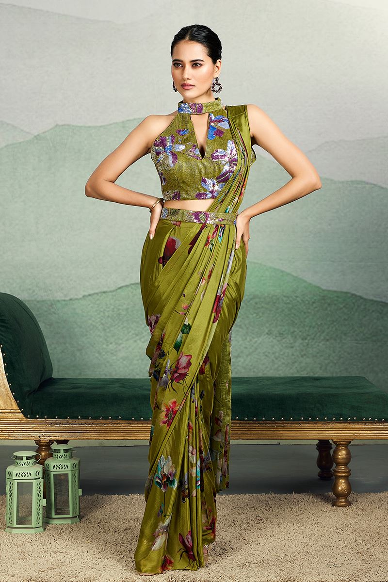 Breathtaking Georgette Designer Saree for Party and Mehendi