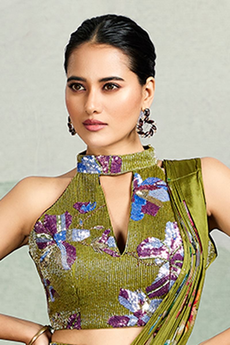 Breathtaking Georgette Designer Saree for Party and Mehendi