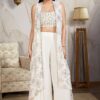 Divine White Designer Palazzo Suit for Party and Festivals