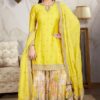 Appealing Yellow Designer Palazzo Suit for Haldi, Party and Sangeet