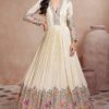 Marvelous Off-White Georgette Designer Anarkali Suit for Party and Festivals