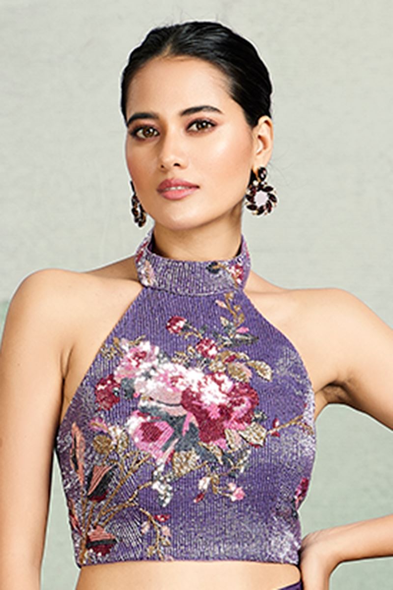 Irresistible Purple Designer Palazzo Suit for Party