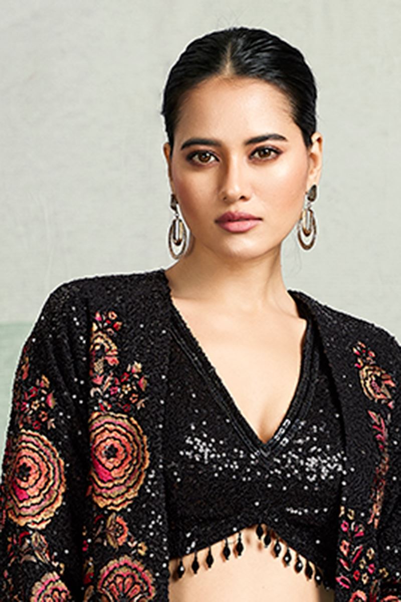 Enticing Black Designer Palazzo Suit for Party