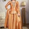 Vibrant Orange Designer Palazzo Suit for Weddings, Reception, and Festivals