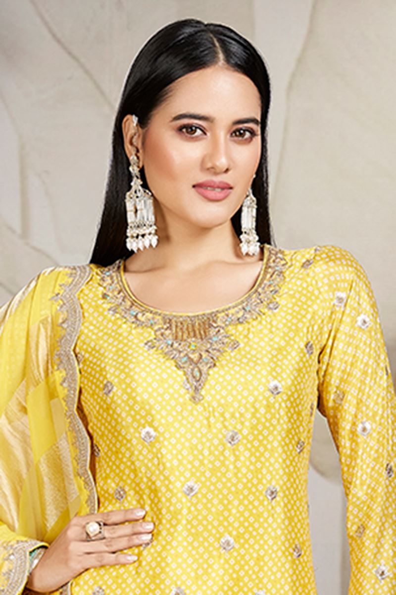 Heavenly Yellow Designer Gharara Suit for Haldi, Reception, and Festivals