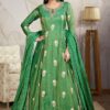 Fashionable Green Georgette Designer Anarkali Suit for Mehendi and Festivals