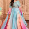 Marvelous Sky Blue Georgette Designer Anarkali Suit for Party and Festivals