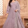 Smashing Lilac Georgette Designer Anarkali Suit for Party and Festivals