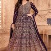 Dazzling Maroon Georgette Designer Anarkali Suit for Wedding and Reception