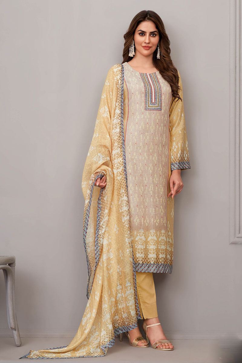 Surreal Peach Designer Straight Cut Suit for Party and Festivals