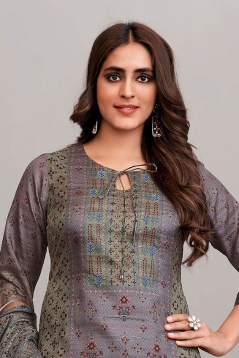 Royal Lilac Designer Straight Cut Suit for Party and Festivals