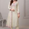 Aesthetic Ivory Designer Straight Cut Suit for Party and Festivals