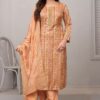 Enticing Peach Designer Straight Cut Suit for Party and Festivals