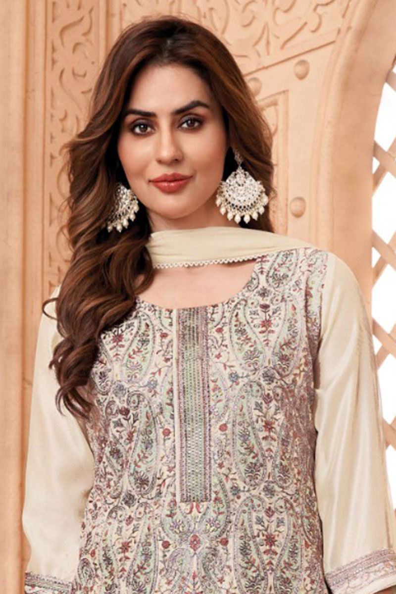 Irresistible Power Peach Designer Straight Cut Suit for Party and Festivals