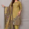 Artistic Mustard Designer Straight Cut Suit for Haldi, Party and Festivals