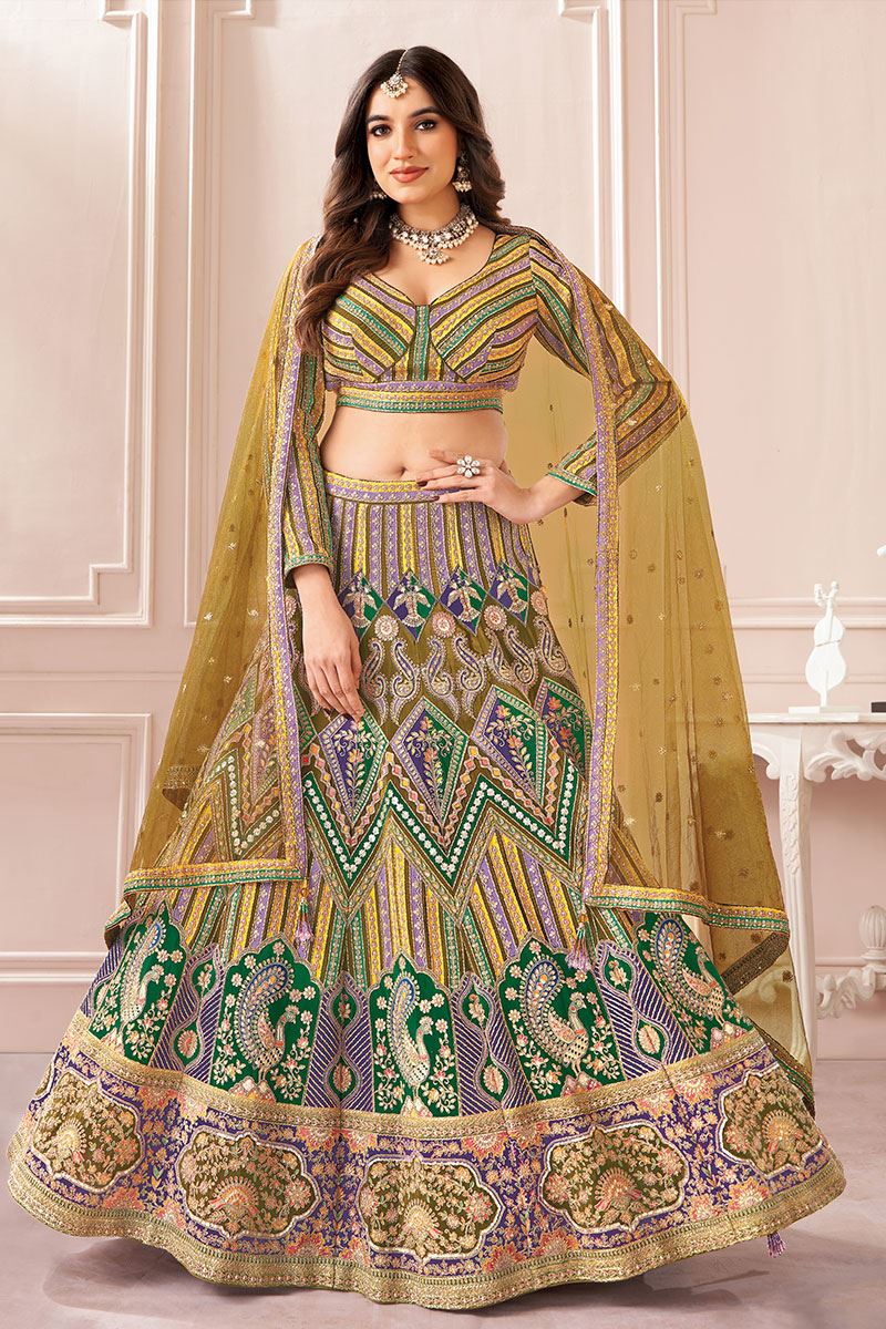 Charming Multi Designer Indo-Western Lehenga Choli for Engagement, Wedding, and Reception
