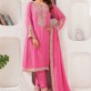Captivating Pink Designer Straight Cut Suit for Party and Festivals