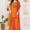 Heavenly Orange Designer Gharara Suit for Engagement, Wedding, Reception, Party and Festivals