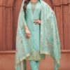 Magnificent Sky Blue Designer Straight Cut Suit for Party and Festivals