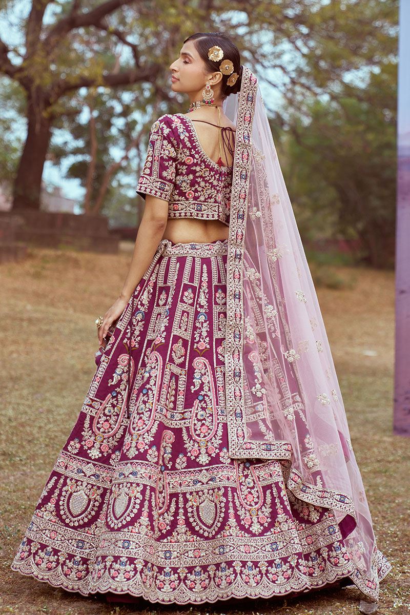 Exuberant Purple Designer Bridal Lehenga Choli for Wedding and Reception